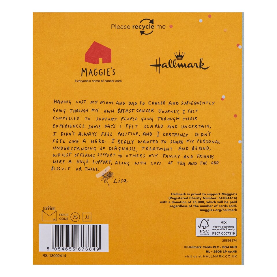 image 1 of Hallmark Maggie's - Cancer Treatment Charity Card - Chemo Thinking of You Design