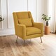 image 1 of Interiors by Premier Yellow Velvet Armchair for Lounge, Angular Gold Leg Chair with Velvet Upholstery for Living Room, Home