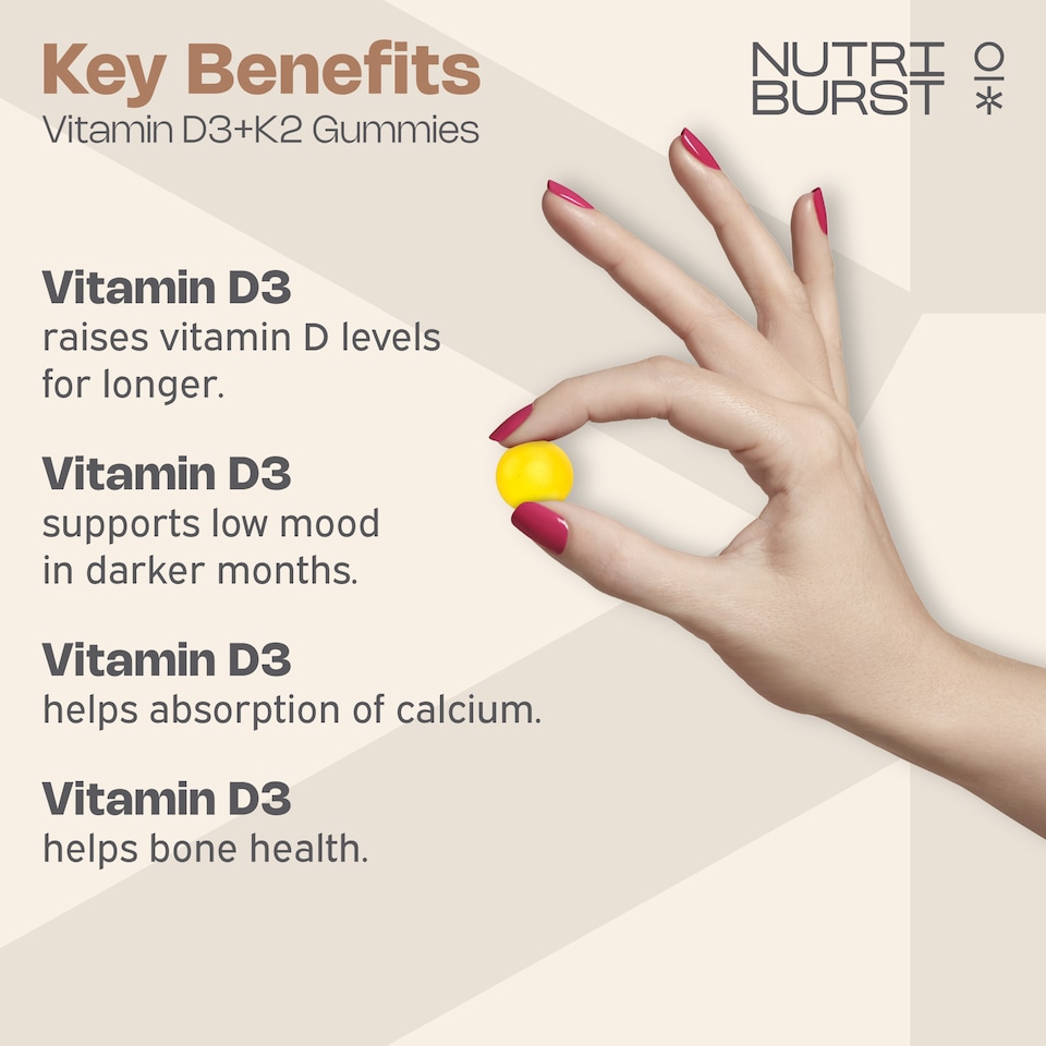 image 1 of NUTRIBURST VITAMIN D3 + K2 60 GUMMIES