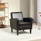 image 2 of HOMCOM Armchair Accent Chair with Eucalyptus Wood Legs for Bedroom Brown