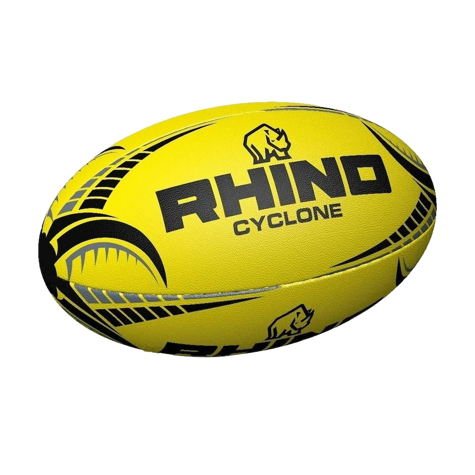 image 1 of Rhino Cyclone Rugby Ball - Fluorescent Yellow - 5