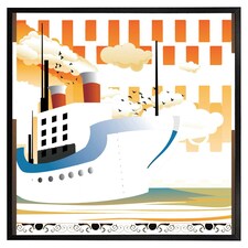 Art deco ship (Picture Frame) Black | M
