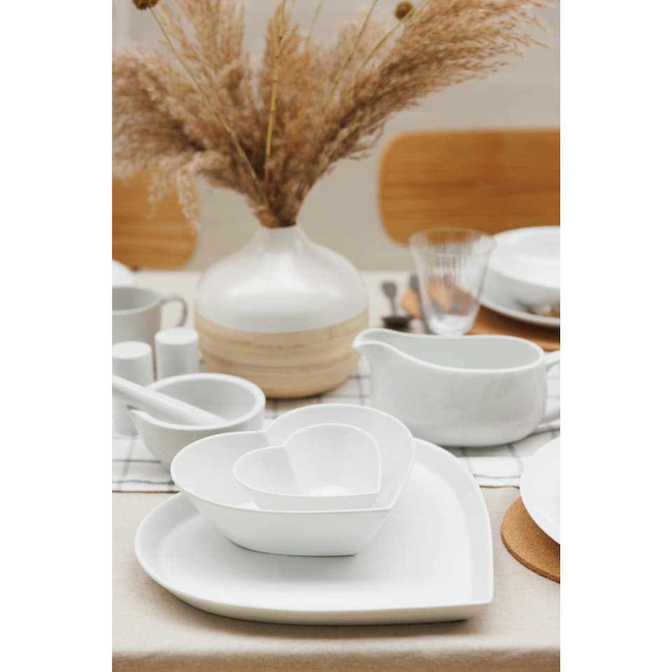 image 1 of Mikasa Serving Platter White Porcelain Heart Shaped 30cm