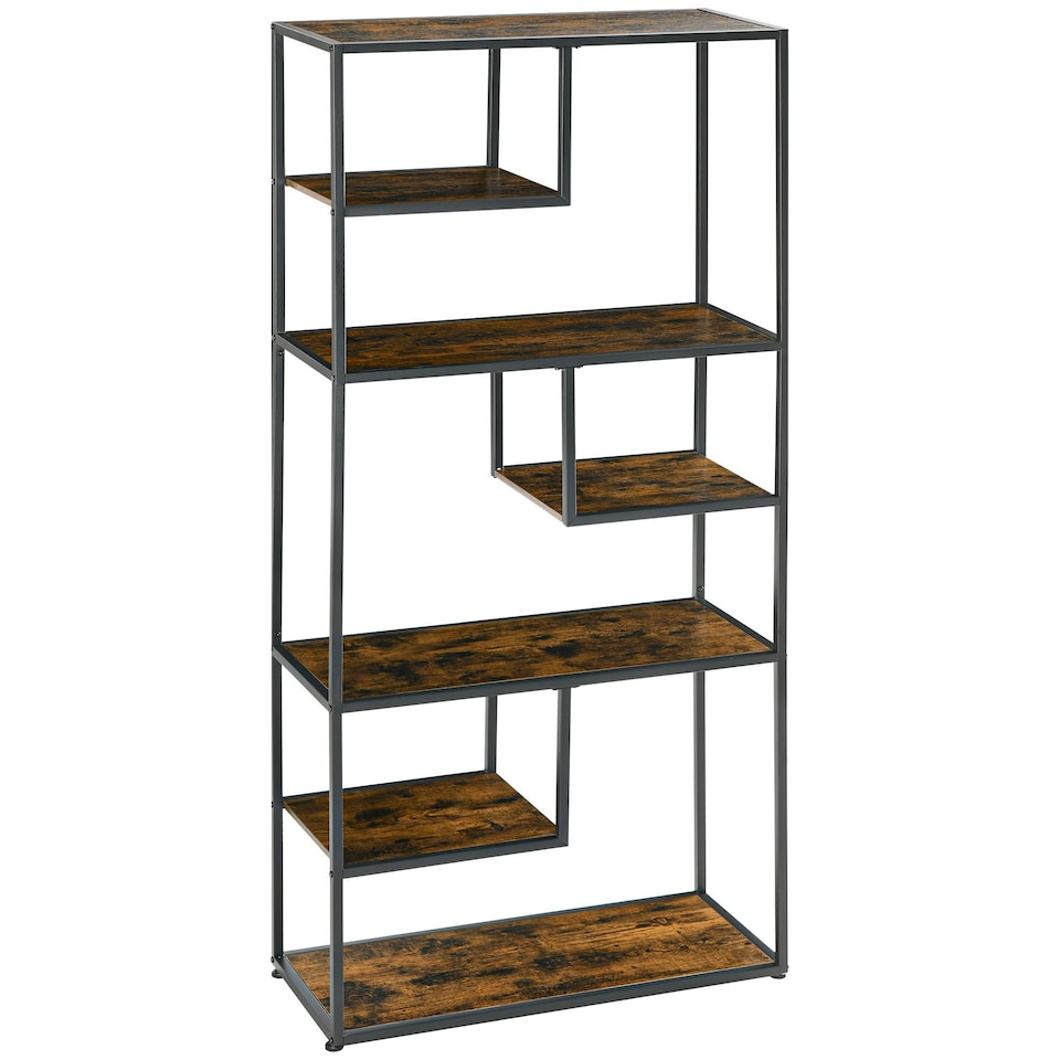 image 1 of HOMCOM 7 Tier Storage Shelves, Free Standing Book Shelf for Study
