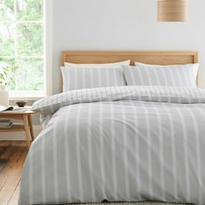Bianca Ashford Stripe Silver Duvet Cover Set Grey | Super King
