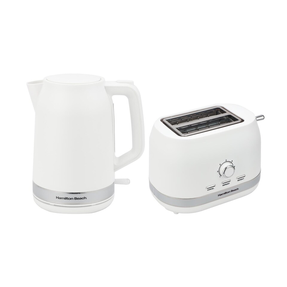 image 1 of Hamilton Beach Ella White Kettle & Toaster Set