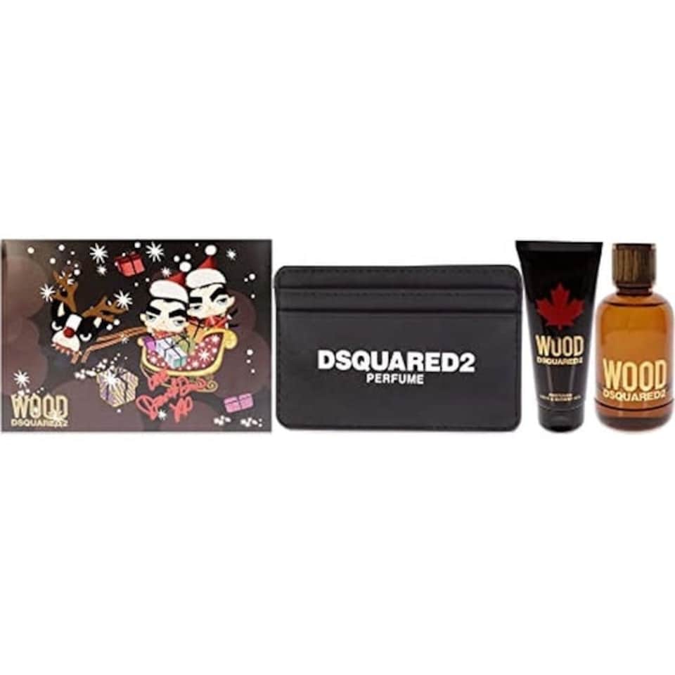 image 1 of DSquared2 Wood For Him Gift Set 100ml EDT + 100ml Shower Gel + Pouch