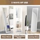 image 7 of HOMCOM Full Length Mirror with LED Lights, 15040cm Floor Mirror, Free Standing, Wall Mounted or Leaning, Full Size Body Mirror with Dimmable and 3 Colour Lighting for Bedroom, 33W, White