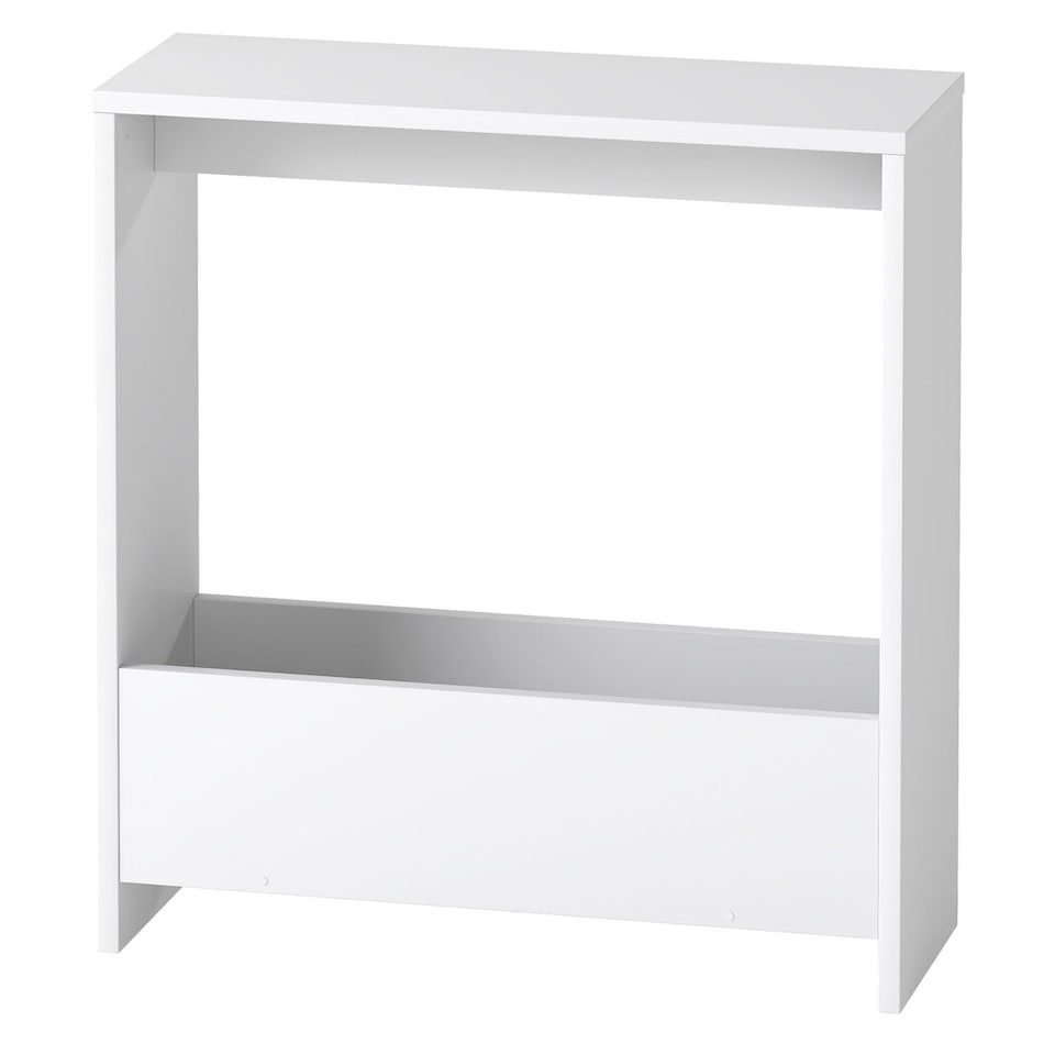 image 1 of Levede Side Table with Magazine Storage End Table Narrow for Living Room White | White | White