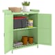 image 2 of Outsunny Wooden Garden Shed, Garden Tool Storage Shed with Hinged Roof and Shelf, Outdoor Storage Cabinet with Double Doors, Light Green