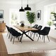 image 8 of Chair Marilyn - velvet look, quilted, continuous backrest, slim steel legs - Set of 2 Black | Black/Black