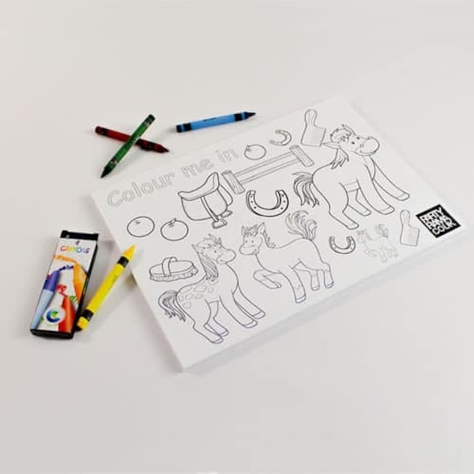 Pony Themed A4 Colouring Sheet With 4 Crayons
