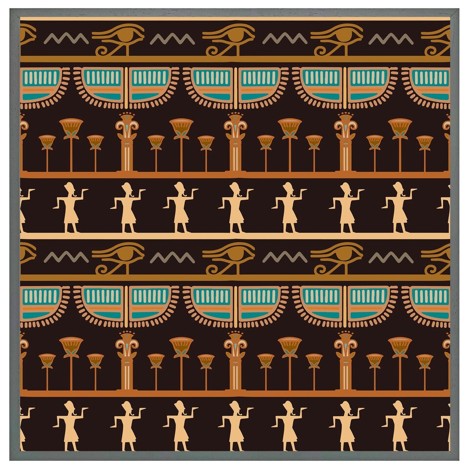 image 1 of Orange & black hieroglyphs (Picture Frame) Black | XL