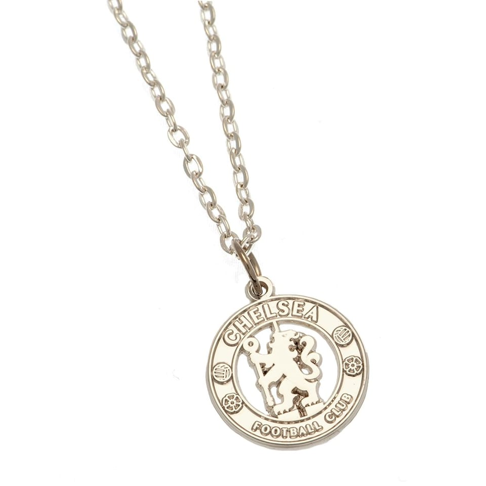 image 1 of Chelsea FC Crest Necklace & Pendant - Silver - One Size