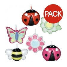 Garden Girl Ladybird Candles (Pack of 6) - Multicoloured - One Size