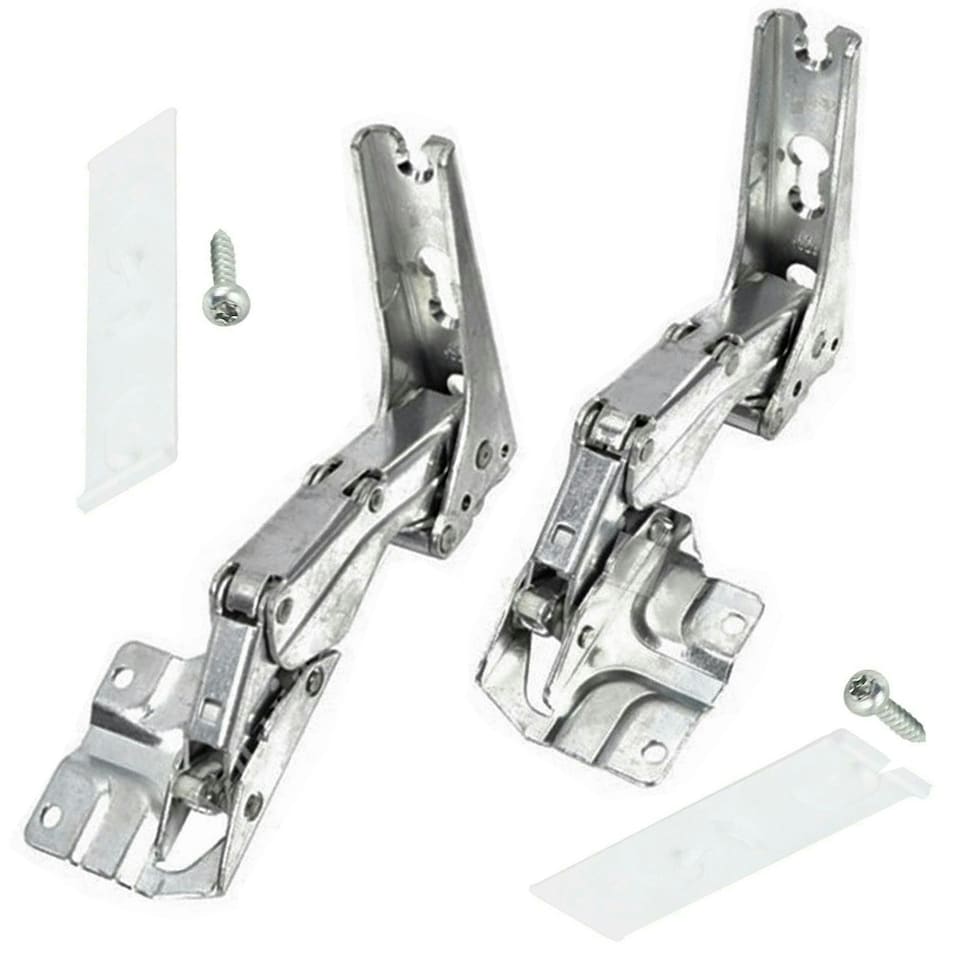 image 1 of SPARES2GO Door Hinge for Bosch Neff Siemens Fridge Freezer Pair 3704 3306 3307 5.0 Silver