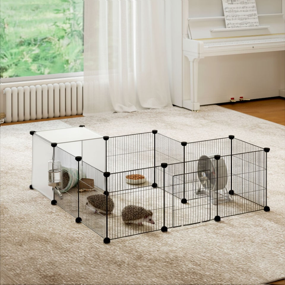 image 1 of Skylos Pet Pen 14 Panel Puppy Rabbit Kitten Playpen Indoor Enclosure Run Cage