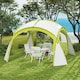 image 2 of Outsunny 3.5 x 3.5M Camping Gazebo, Outdoor Event Shelter Dome Tent Garden Sun Shelter Patio Spire Arc Pavilion Camp Sun Shade Tent for 68 Person | Green