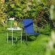 image 6 of Harbour Housewares Folding Metal Beach Chair - Matt Black/Navy | Blue | Matt Black/Navy