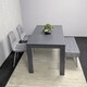 image 2 of Dark Grey Dining Table Set with 2 Velvet Chairs and Bench
