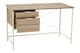 image 3 of Light Oak Veneer Desk With Drawers,Modern Office Desk With White Metal Frame For Organization,Storage Desk | Brown