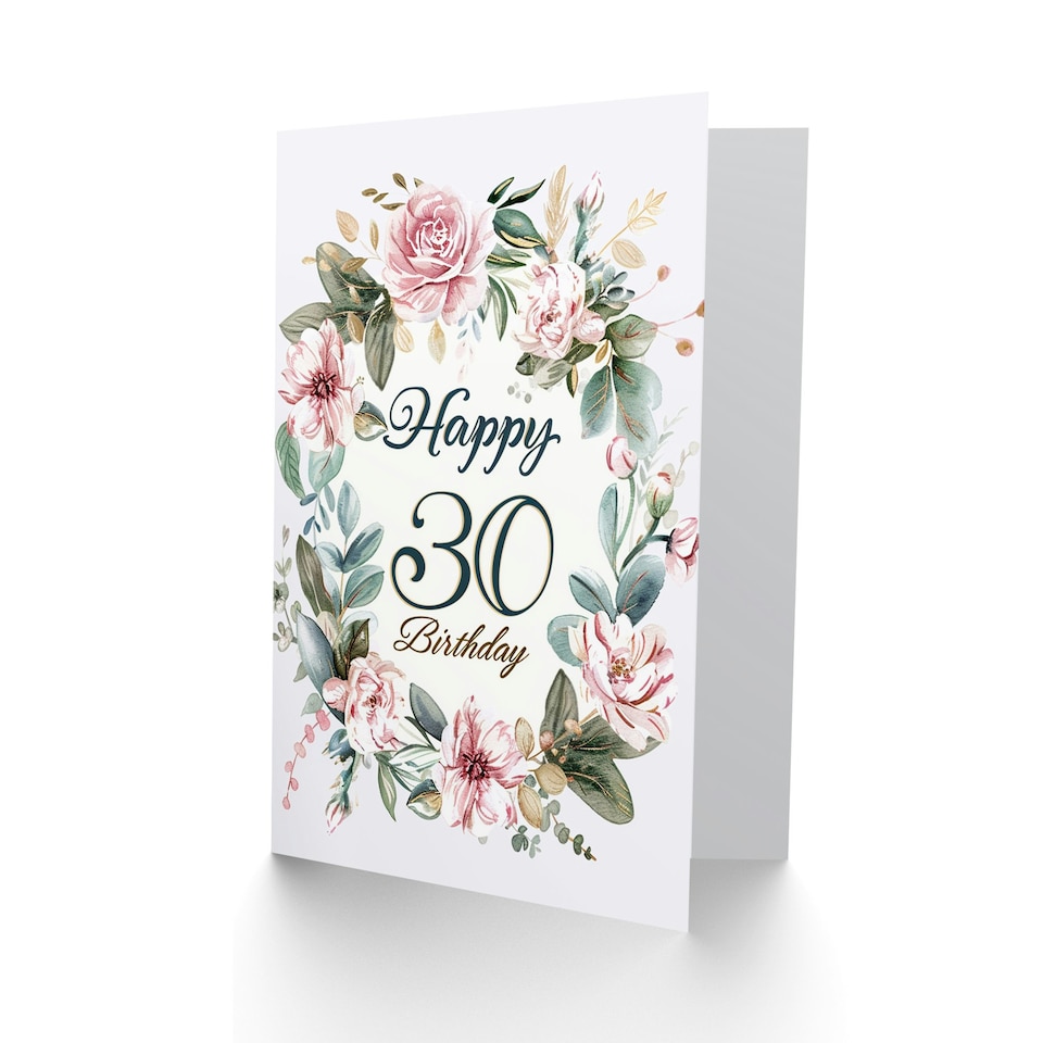 image 1 of Vintage Floral Bright Watercolour Design Her Birthday Card