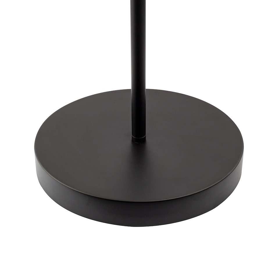 image 1 of LED Double Spot Black Metal Floor Lamp with Foot Switch and Adjustable Heads | Black