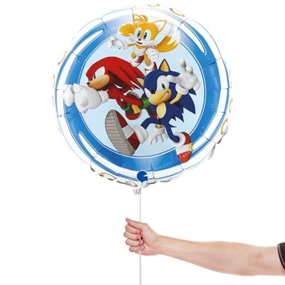 image 1 of Sonic The Hedgehog Double Sided Round Foil Helium Balloon 46cm / 18 in