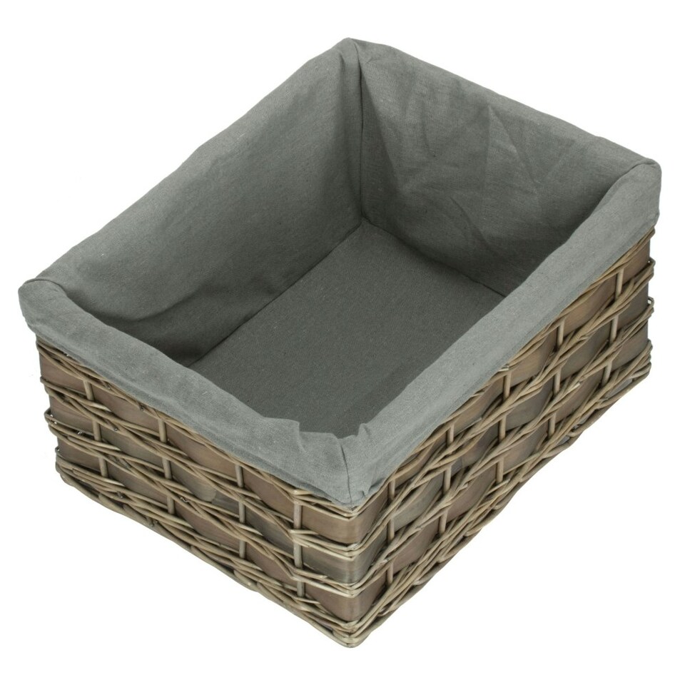 image 1 of Grey Scandi Storage Basket with Grey Lining Grey | Grey | XL