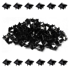 6mm Pyramid Shaped Nail Head Studs Square Metal Leather Rivets - 50pcs