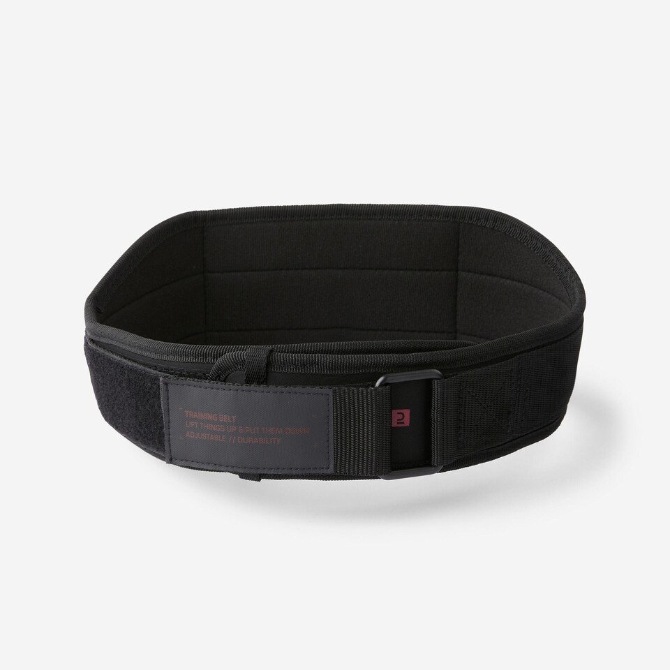 image 1 of Decathlon Weight Training Belt with Dual Nylon Closure - Black
