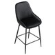 image 9 of Bar Stool Siera with backrest, padding and soft fabric | Black | Velvet look black/black | 54 x 49 x 100 cm | 4