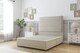 image 1 of Sloomy Texas Cream Plush Divan Bed Base 2 Drawers Same Side With 54 Inch Floor Standing Headboard | Cream | Cream | King | 1