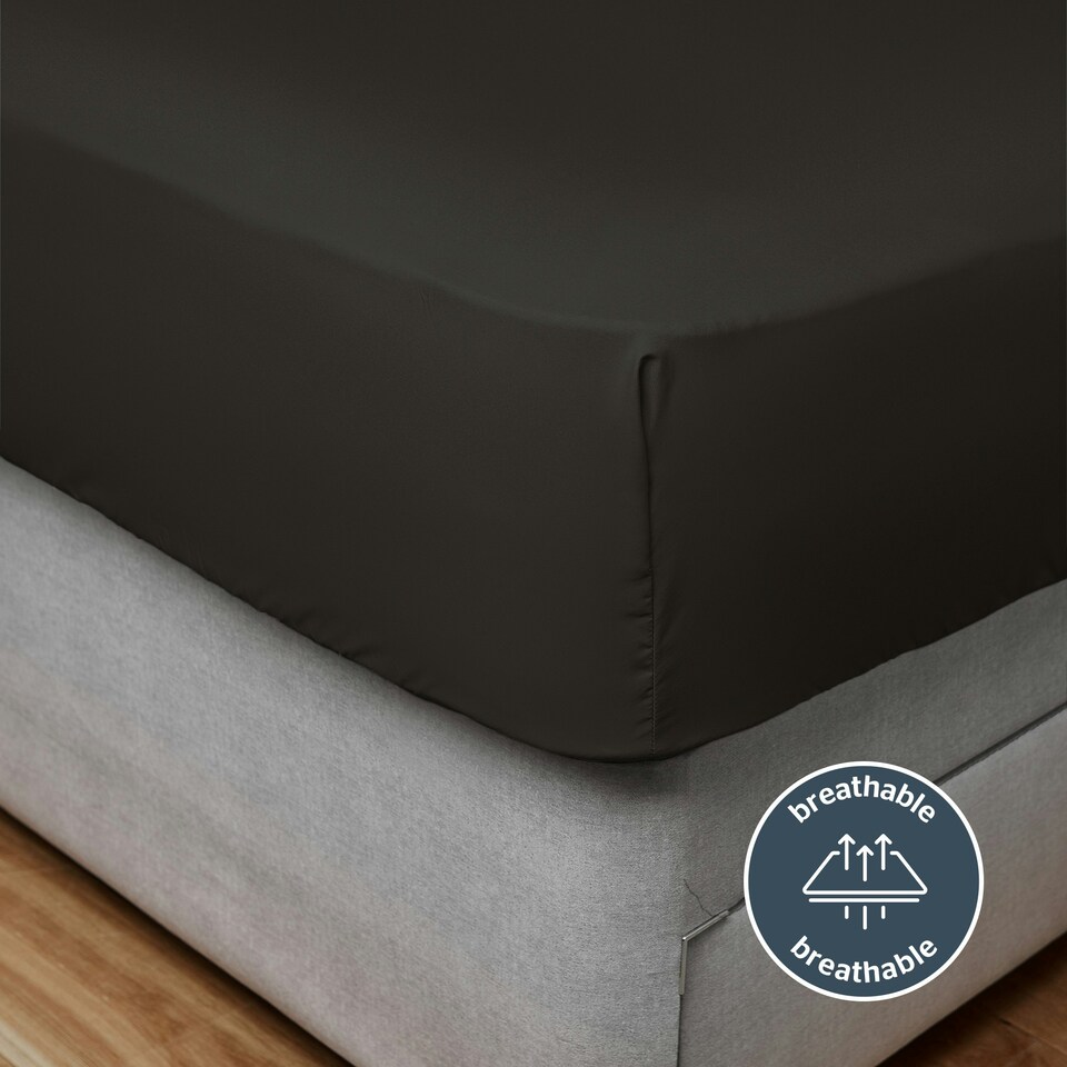 image 1 of Silentnight Supersoft Fitted Sheet | Black | Double