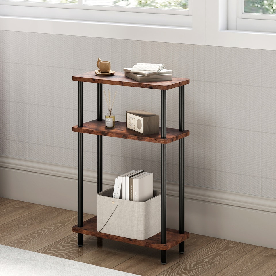 image 1 of Levede Slim Side Table 3 Tier Narrow Sofa End Table Bedside Storage Stand