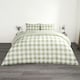 image 1 of OHS Reversible Gingham Duvet Quilt Cover Bedding Set, Single - Sage Green