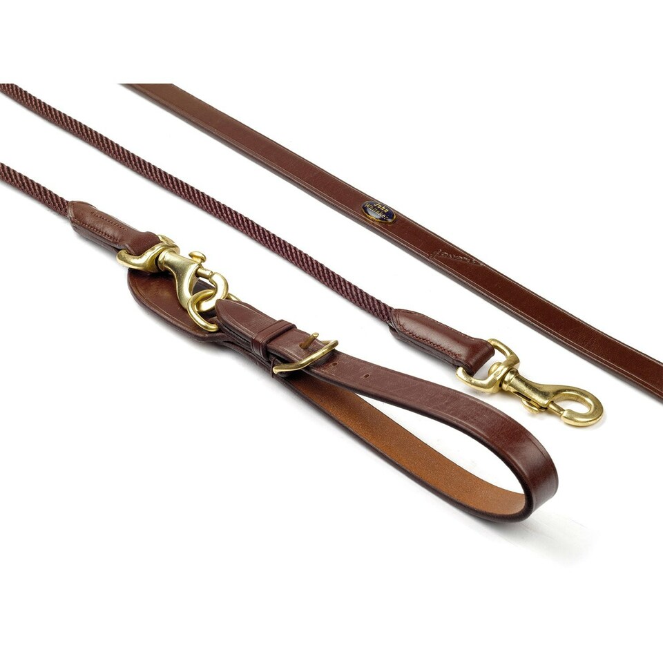 image 1 of Whitaker Quality Leather Draw Reins Rope - Havana
