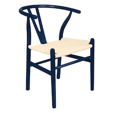 Nicholas Winter Beech Wooden Scandi Danish Style Dining Chair - Blue - Solid Wood Chair Armchair Dining Chair Club Chair Side Chair Blue