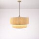 image 3 of CGC Savina Cream Fine Cotton String Large Two-Tier Drum Lampshade