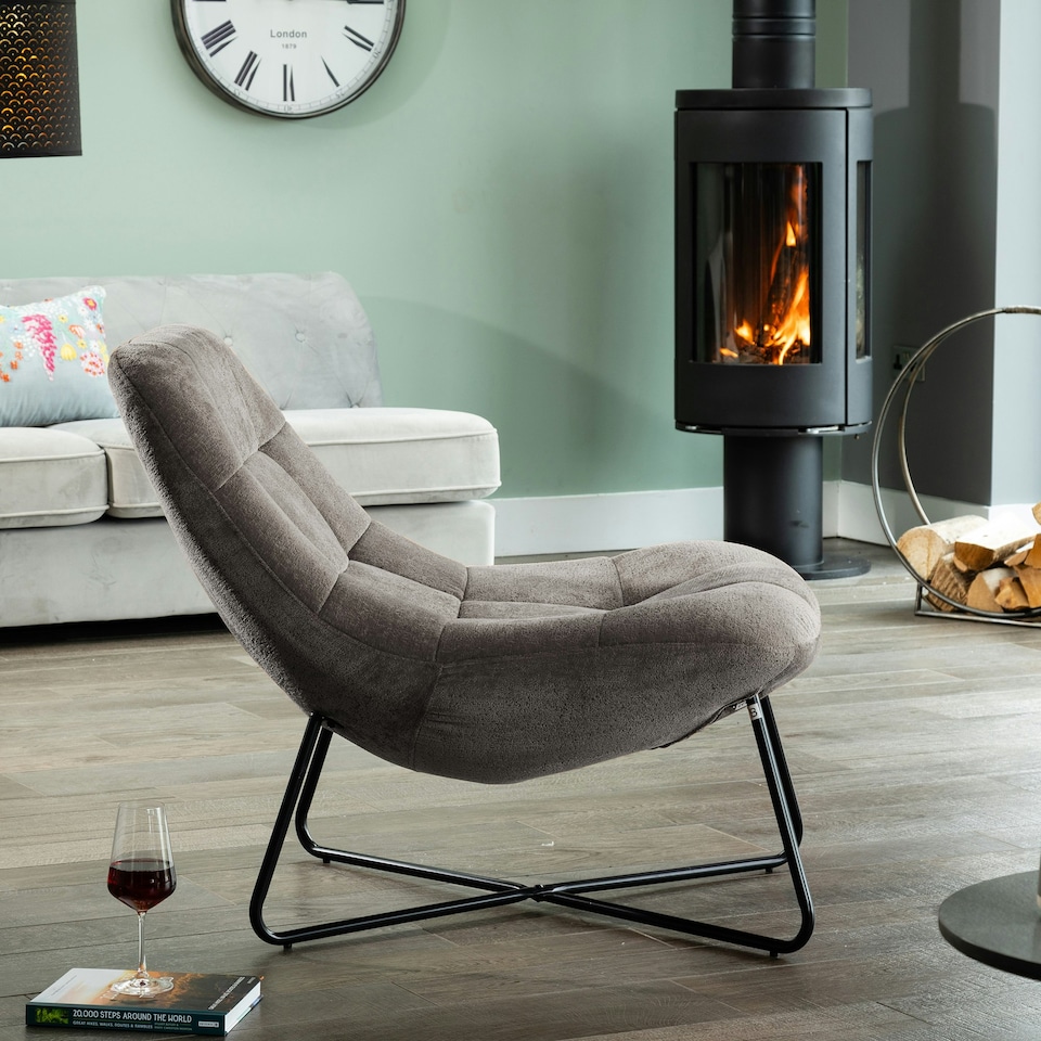 image 1 of Merced Fabric Accent Chair - Dark Grey