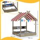 image 3 of Outsunny Sand Pit with Canopy, Blackboard, Toys, Sink, Seats, Flags for Kids