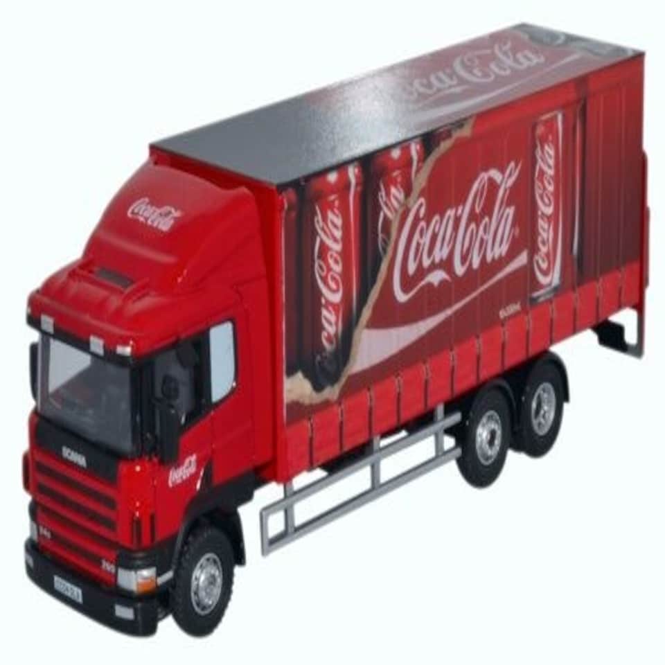 Oxford Diecast Scania 94D 6 Wheel Curtainside Coca Cola