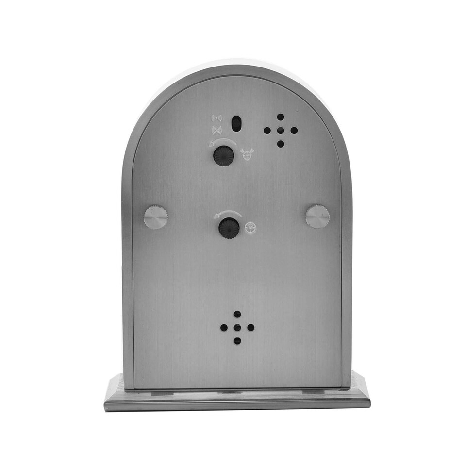 image 1 of Wm.Widdop Arched Silver Aluminium Mantel Clock Silver
