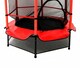 image 5 of 55" Kids Trampoline with Safety Net and Red Cover Garden Outdoor