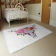image 3 of Deer animal skull with flowers and feathers (Rug) Pink | Medium: 80x150cm