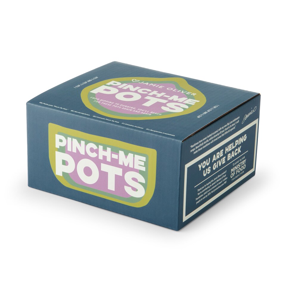 image 1 of Jamie Oliver Big Love Set of 3 Pinch-Me Pots | Multi | Multicolour