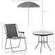 image 7 of Outsunny 6 Pieces Garden Furniture Set with Parasol, Folding Chairs, Cream 