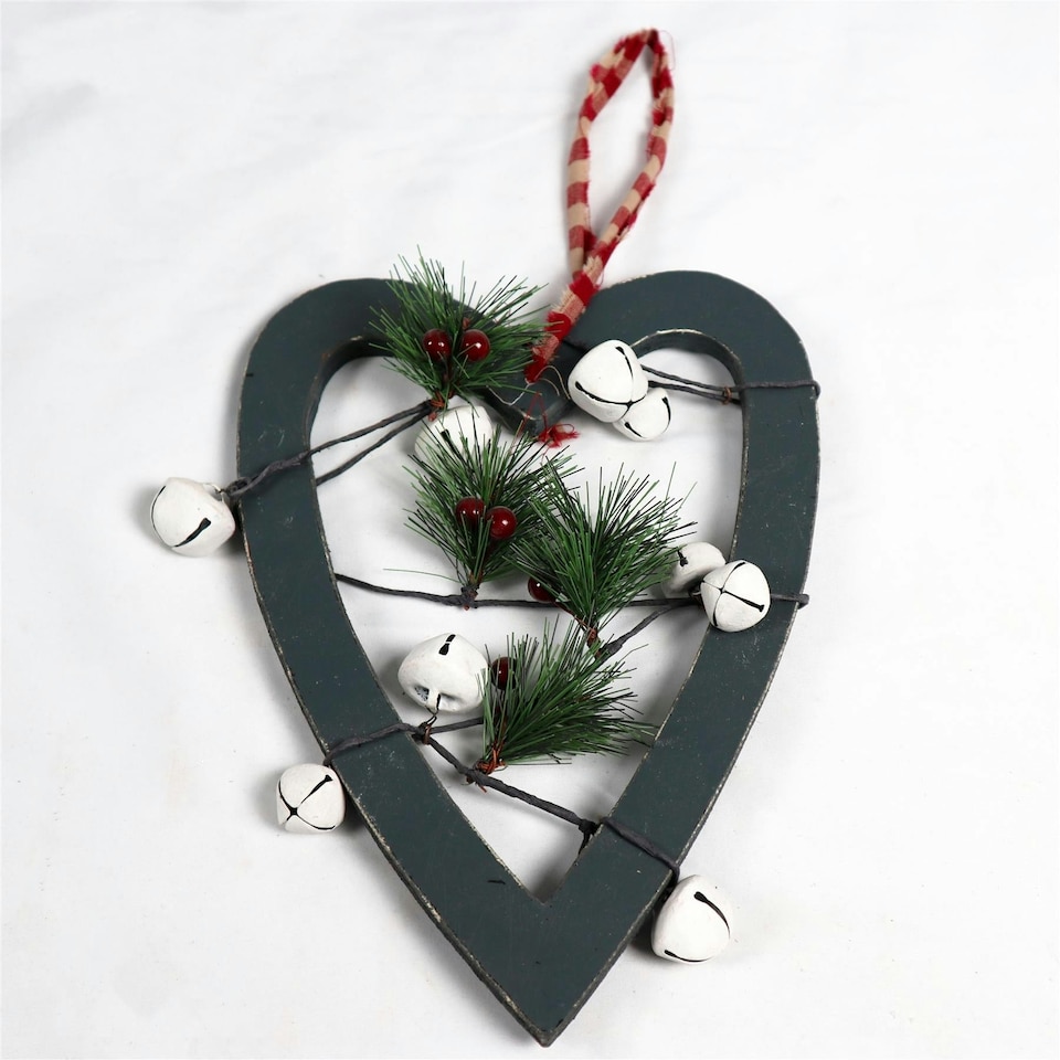 image 1 of 23cm Green Heart Decorations