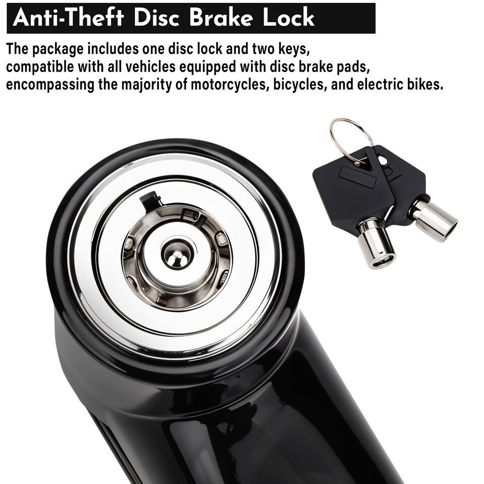 image 1 of Anti-Theft Disc Brake Lock Heavy-Duty with 2 Keys for Bicycles