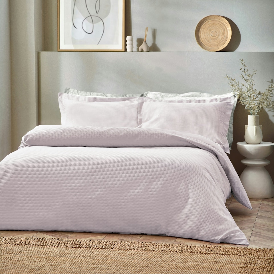 image 1 of Yard Waffle Textured Double Duvet Cover Set